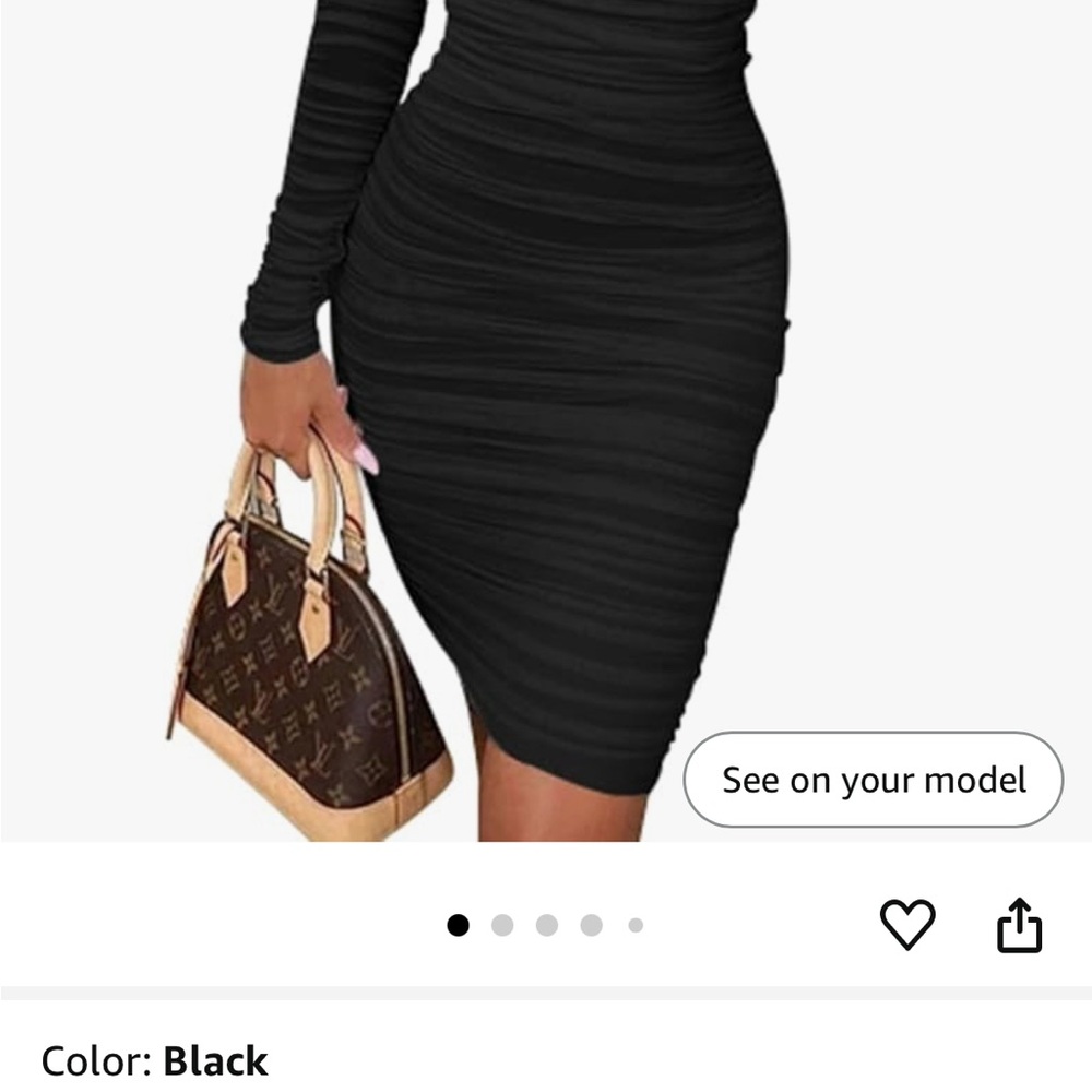 Elegant Black Ruched Dress